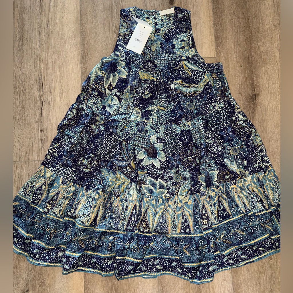 Nwt Ulla Johnson Portofino Blue Floral Mari Swing Dress Size 2 $420